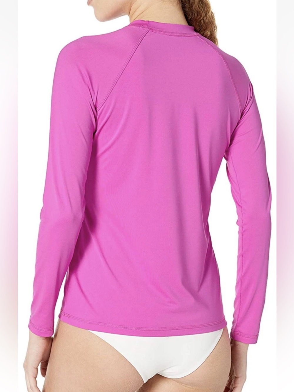 🩷 Nike Swim Dri-fit UPF 40 Women’s Hot Pink Long-Sleeve Top Surf Rashguard Golf - Picture 14 of 14